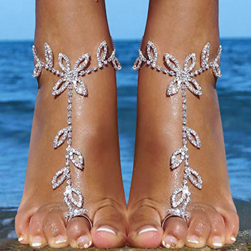 Rhinestone Anklet Jewelry for Women.