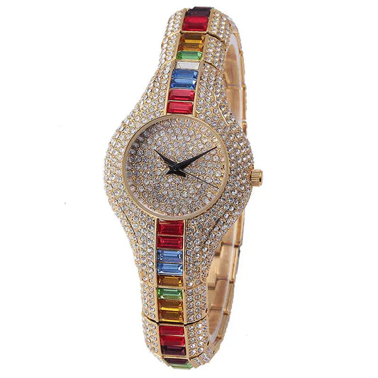 MISSFOX Luxury Gold Women’s Watch | Baguette Diamond Waterproof Clock BLAKESTORE-NG
