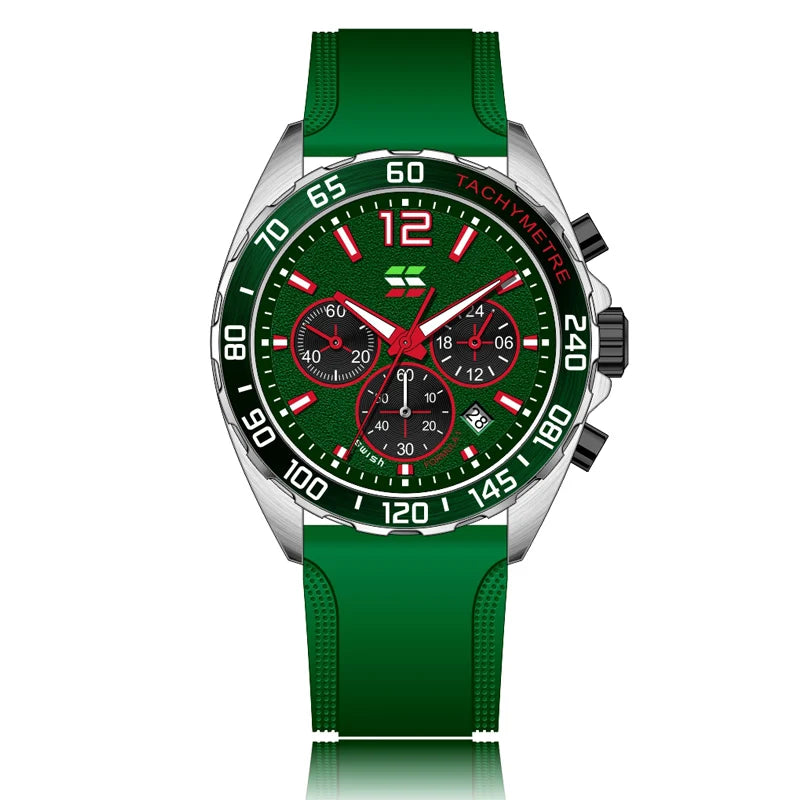 Green Blue Men Watches Sport Chronograph Wrist Watch. - BLAKESTORE-NG