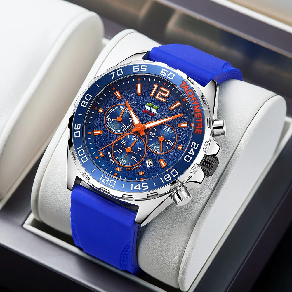 Green Blue Men Watches Sport Chronograph Wrist Watch. - BLAKESTORE-NG