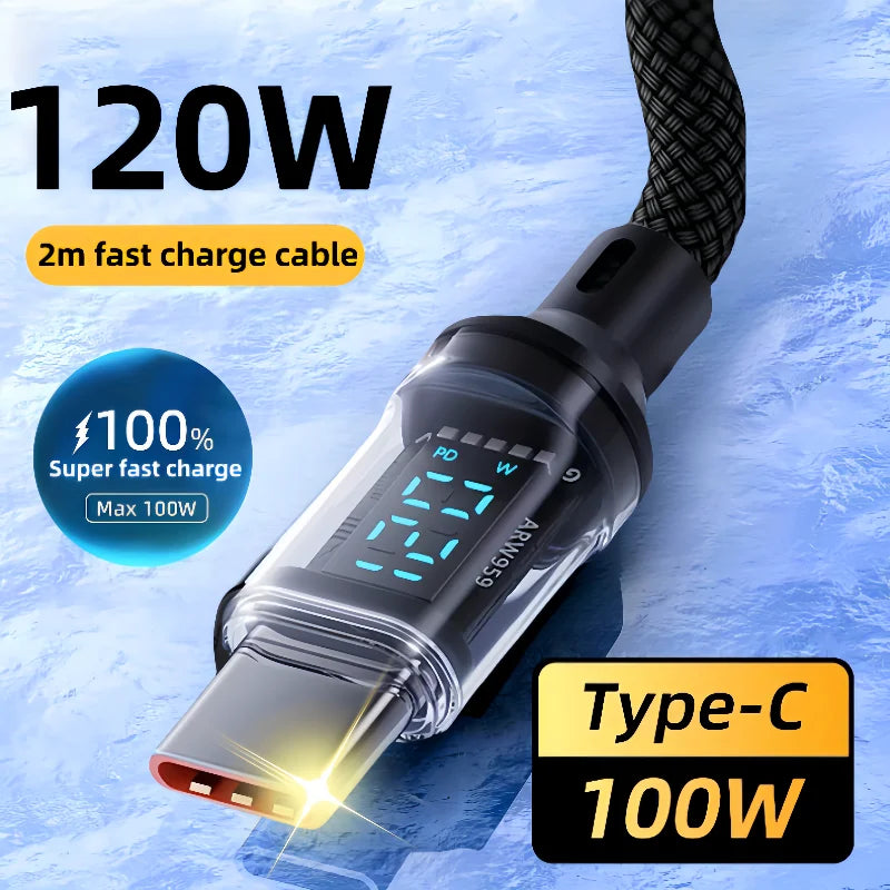 2M Transparent Glowing Type-C Data Cable.