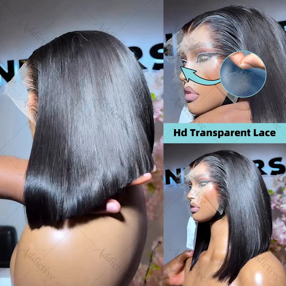 Straight Short Bob 13x4 Lace Frontal Wig - BLAKESTORE-NG