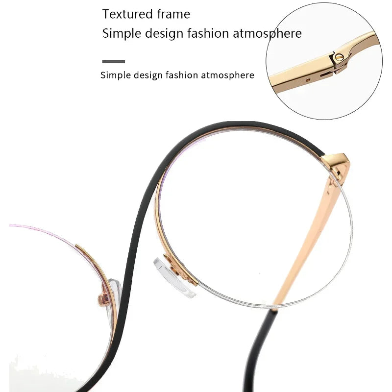Semi-Rimless S Shape Glasses .