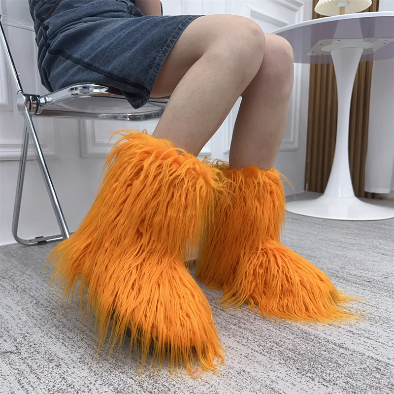 Fur Snow Boots for Winter.