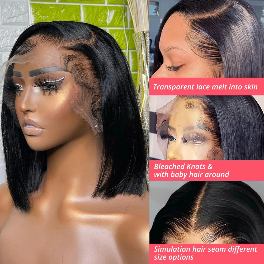 BOB Lace Front Wig Human Hair Straight. - BLAKESTORE-NG