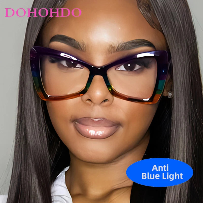 Trendy Butterfly Cat Eye Anti-Blue Light Glasses.