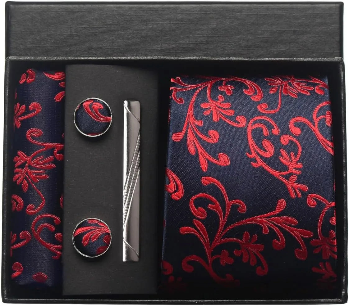 100% Silk Necktie Paisley Floral Mens Tie.