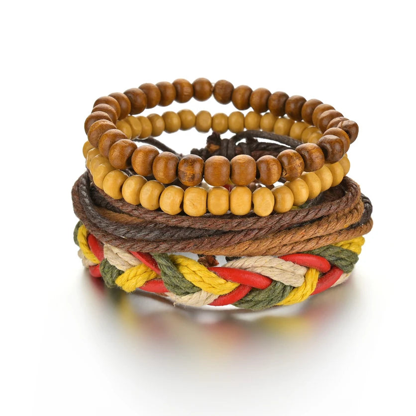 Multilayer Black Leather Jewelry Charm. Bracelets & Bangles for Men. - BLAKESTORE-NG