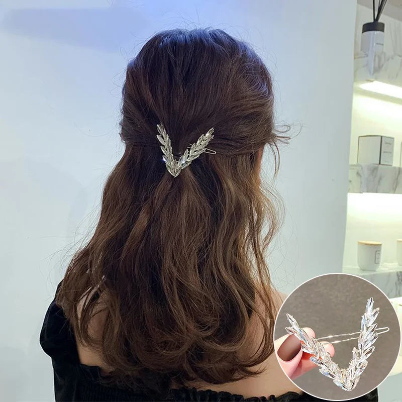 Luxury Shining V Shape Buckle Hairpins.