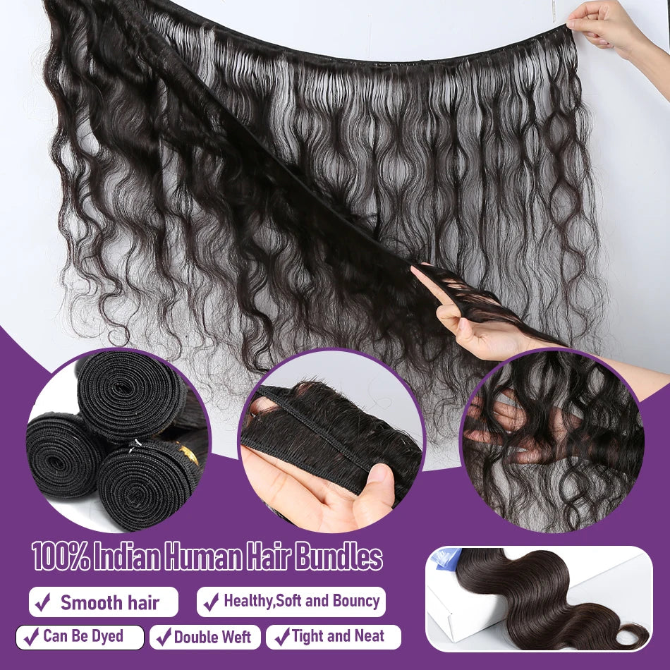 100% Unprocessed Human Hair 30-40 Inch Body Wave.