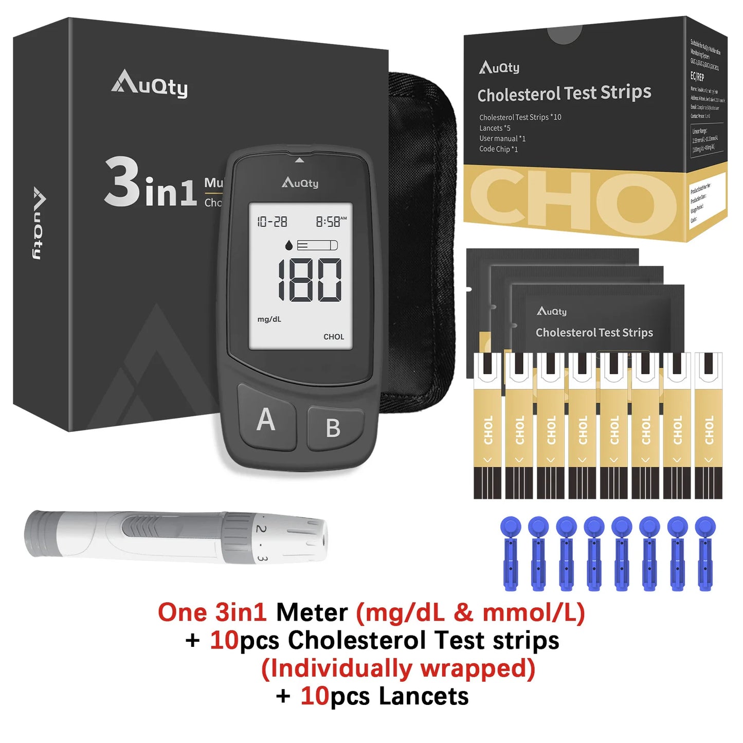 Blood Glucose-Cholesterol, Uric acid Monitor.