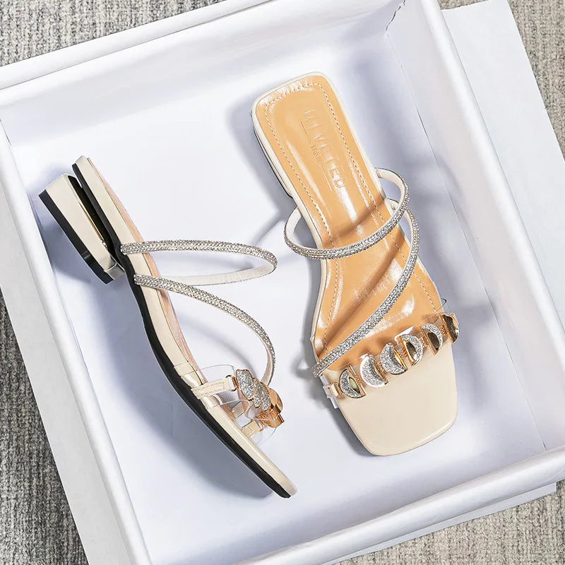 Summer Rivet Low Heel Women's Sandals.