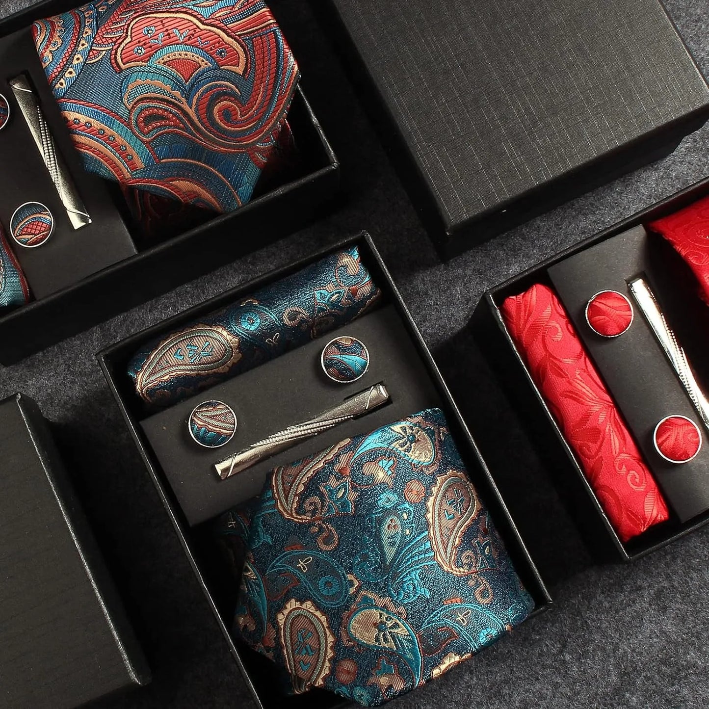100% Silk Necktie Paisley Floral Mens Tie.