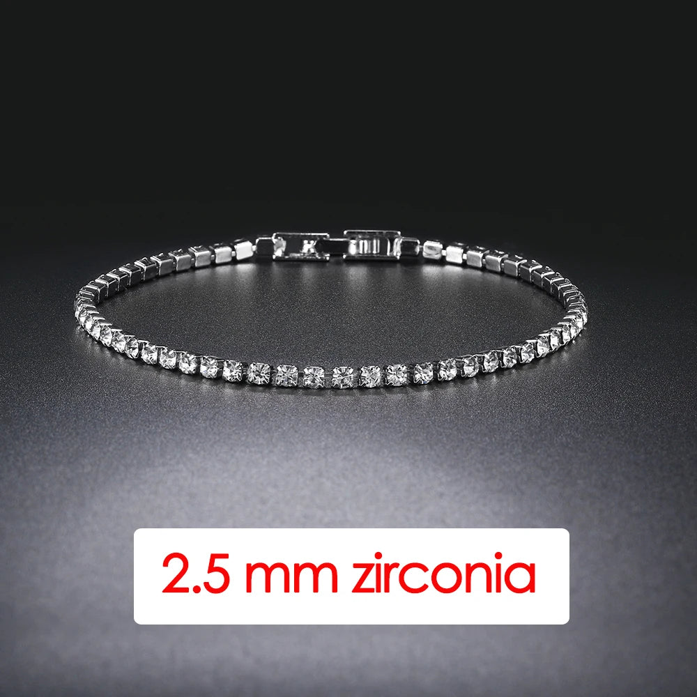 Hip Hop Iced Out 3/4/5mm Crystal Tennis Bracelet for Men.