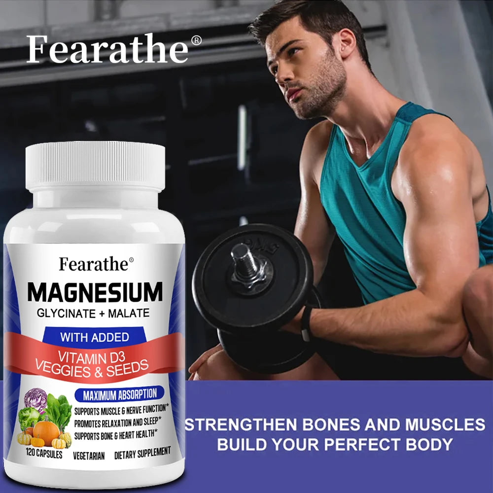 Bone Heart Sleep Nerve Support - Magnesium Glycinate & Malate Complex.