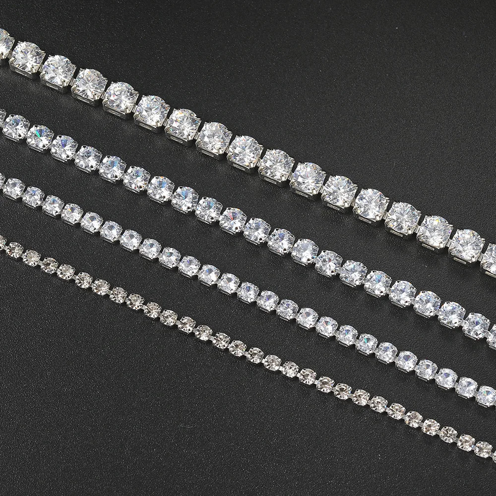 Hip Hop Iced Out 3/4/5mm Crystal Tennis Bracelet for Men.