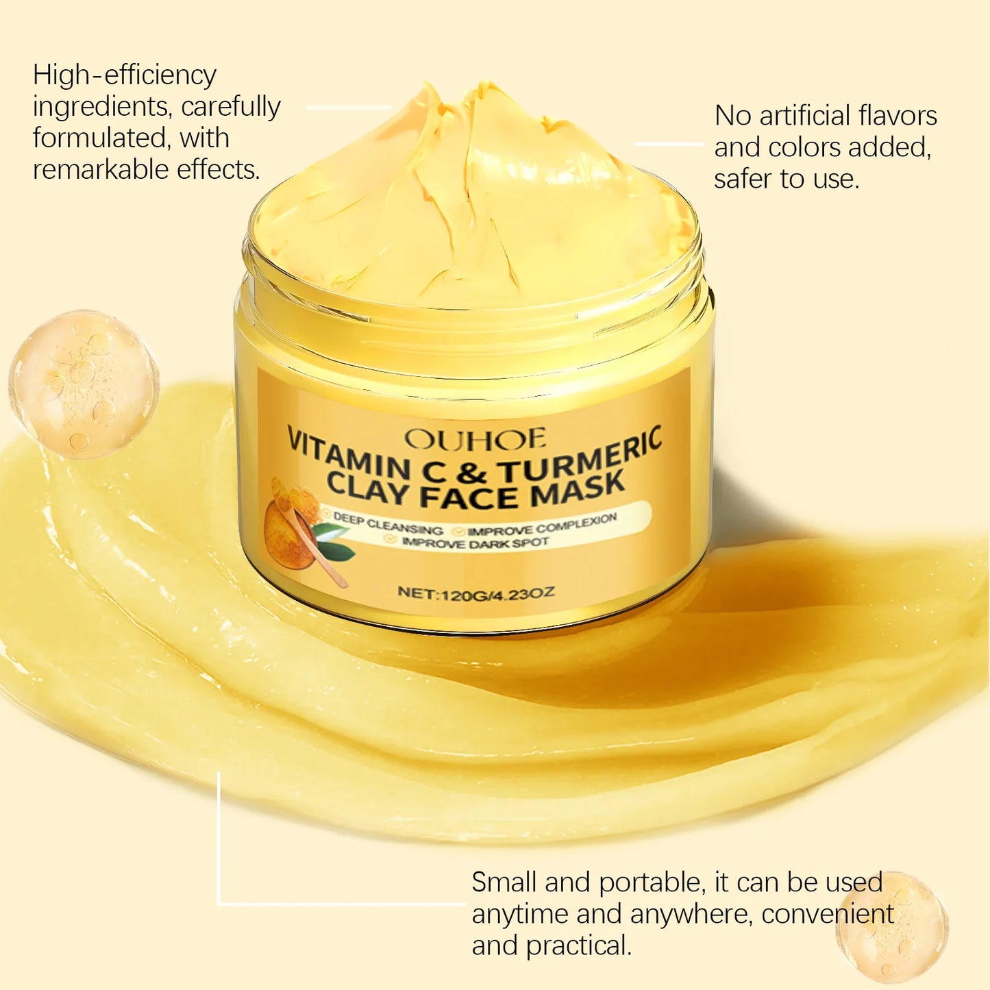 Turmeric VitaminC Clay Deep Cleansing Facial Mask.