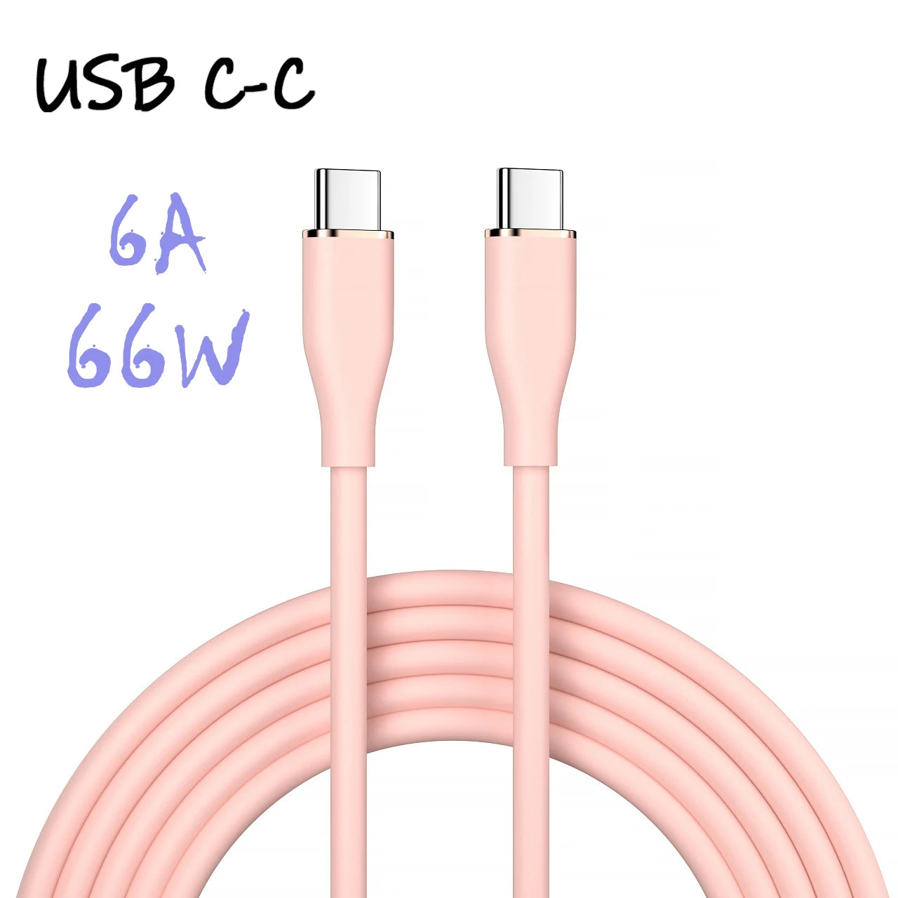 Liquid Silicon USB-Type C To C Fast Charging Cable 66W.