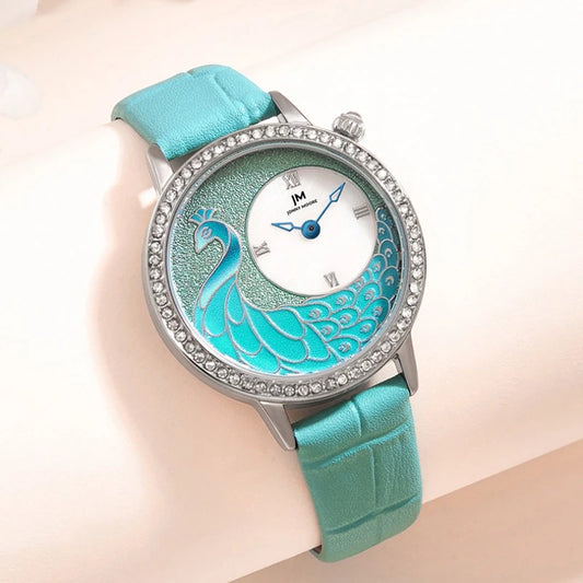 JONNY MOORE 1597 Exquisite Peacock Dial Women’s Watch