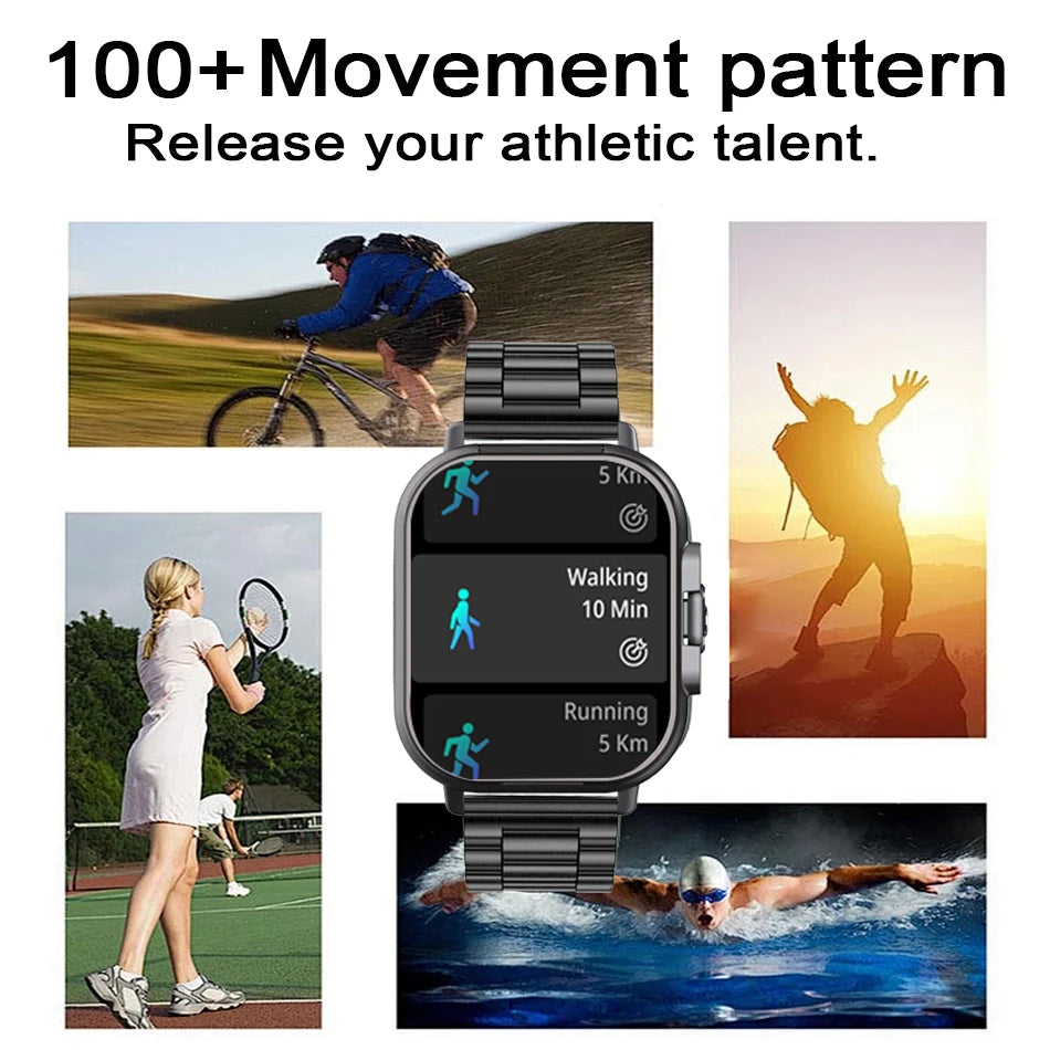 Smart Watch 2 in 1 With Enclosed Earphone. Smartwatch Bluetooth Call Men Watch GPS. Track Heart Rate Monitor. Play Music SmartWatch - BLAKESTORE-NG