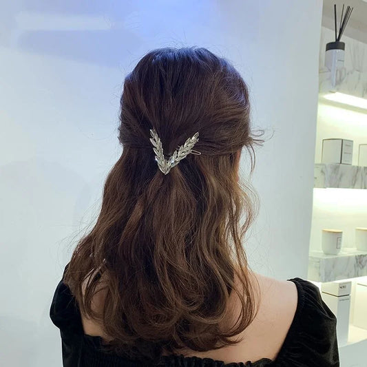 Luxury Shining V Shape Buckle Hairpins.