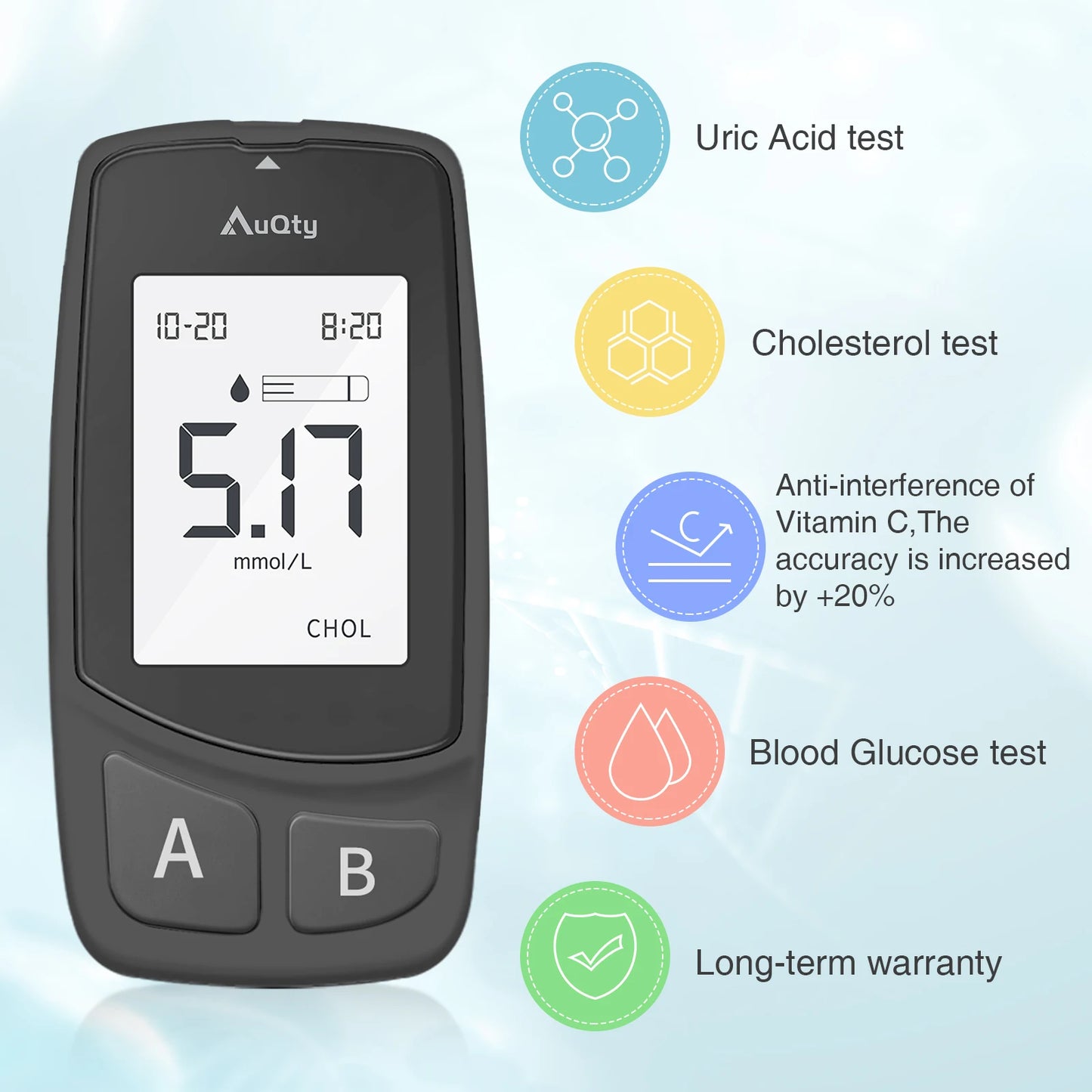 Blood Glucose-Cholesterol, Uric acid Monitor.