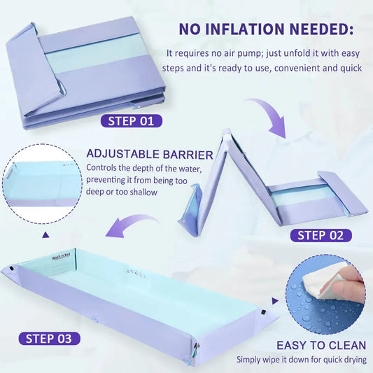 Foldable Bathtub Patient Shower Mattress for the Elderly. BLAKESTORE-NG