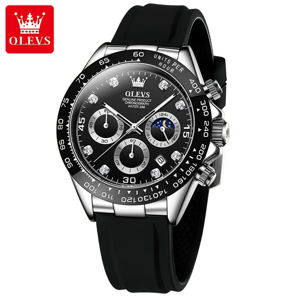 Luxury Men Chronograph Sport Wristwatch.