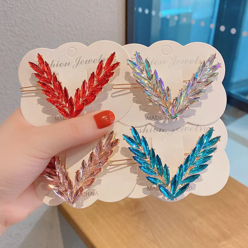 Luxury Shining V Shape Buckle Hairpins.