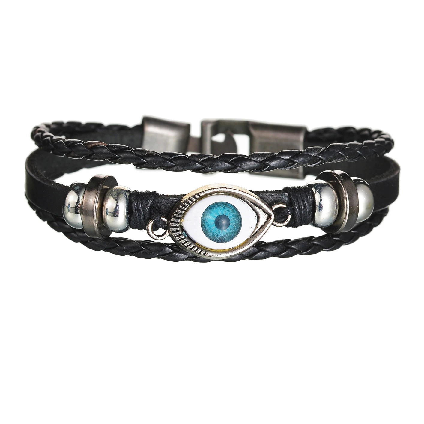 Multilayer Black Leather Jewelry Charm. Bracelets & Bangles for Men. - BLAKESTORE-NG