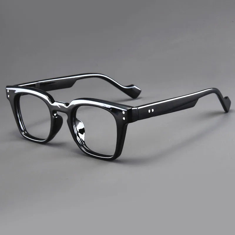 Unisex square frame reading glasses.