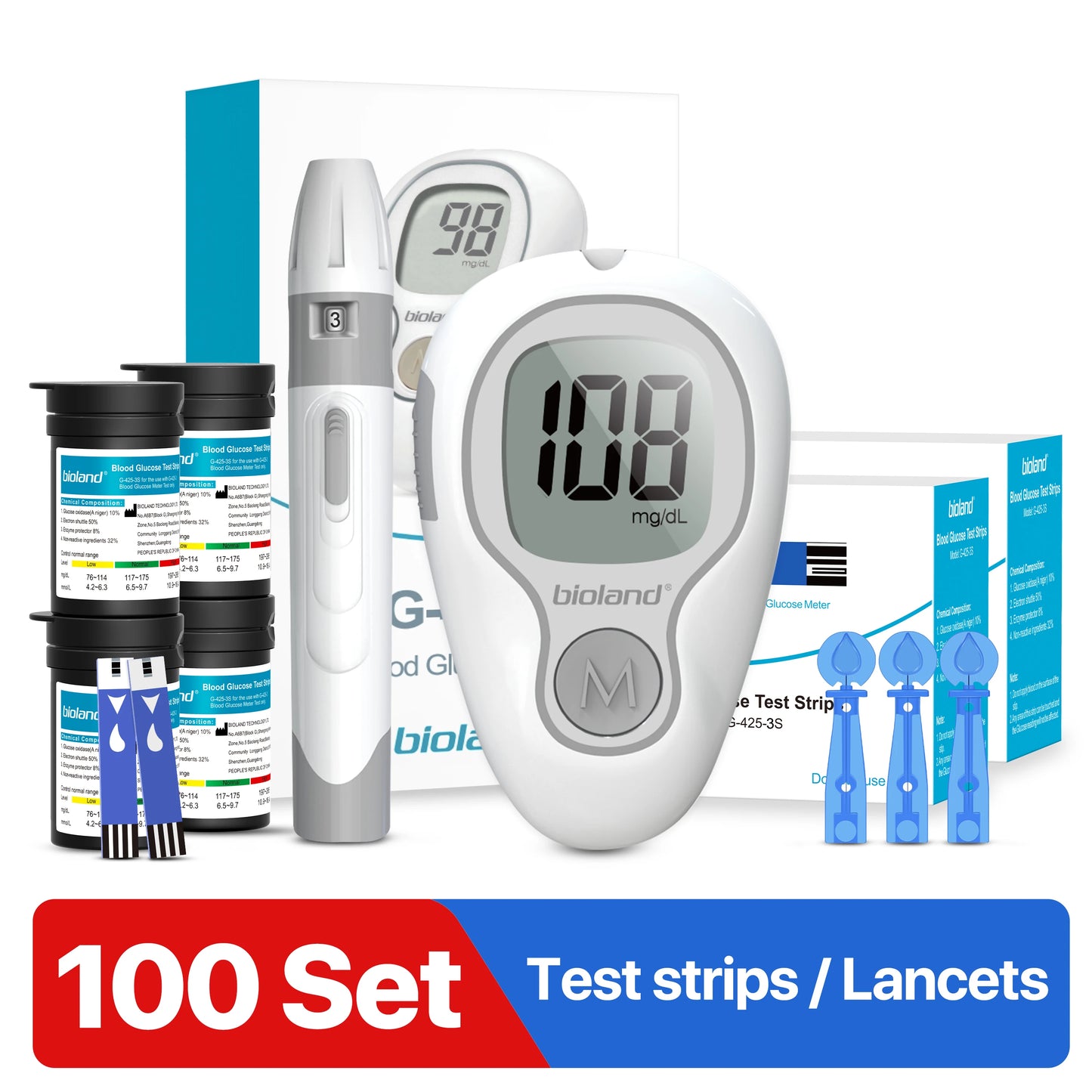 Blood Glucose Meter with Bllod Sugar Test Strips - BLAKESTORE-NG