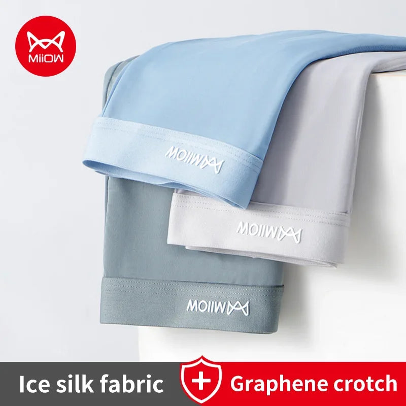 3Pcs Thin Ice Silk Men Boxershorts.