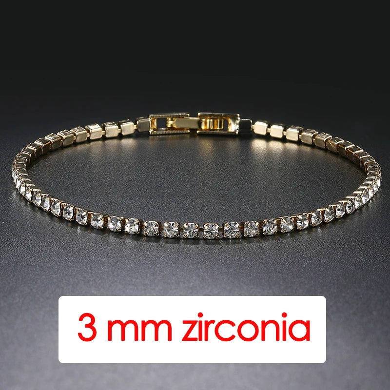 Hip Hop Iced Out 3/4/5mm Crystal Tennis Bracelet for Men.