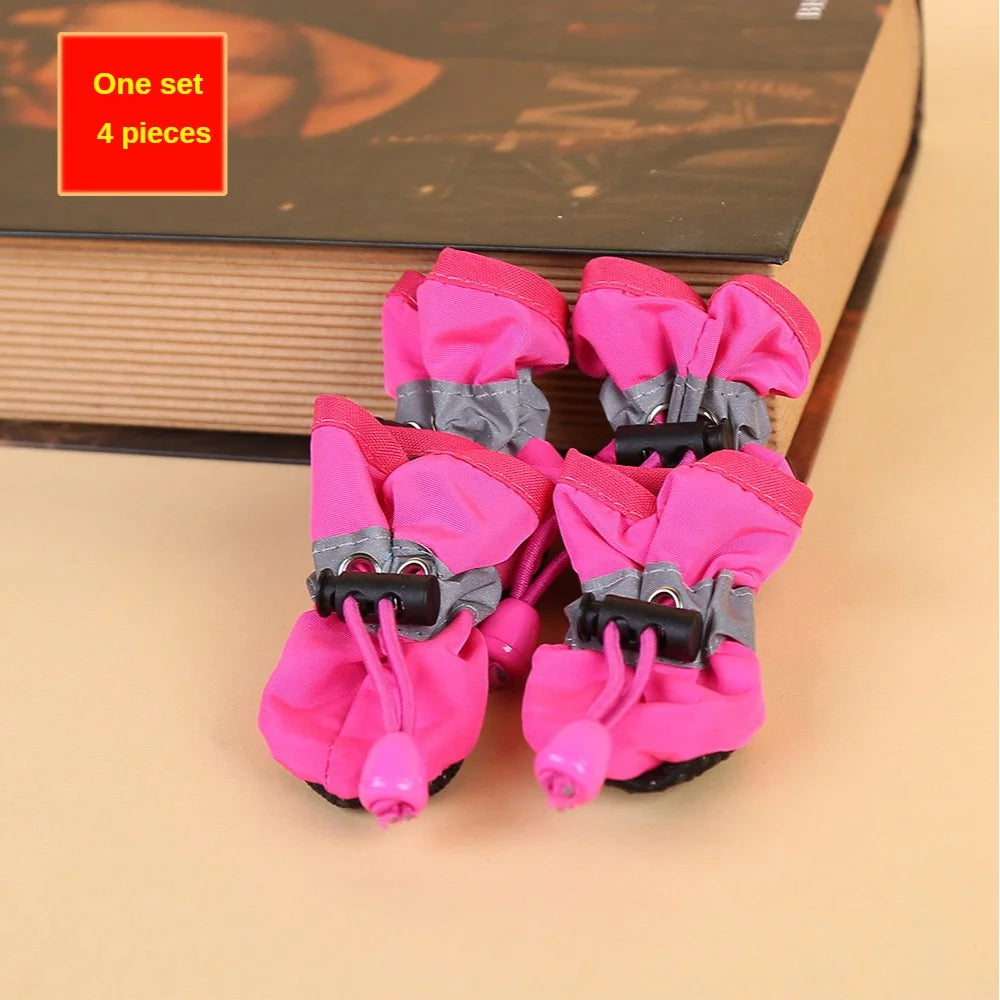 4pcs Water-Resistant Dog Shoes.