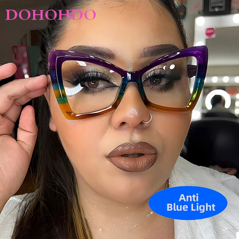 Trendy Butterfly Cat Eye Anti-Blue Light Glasses.