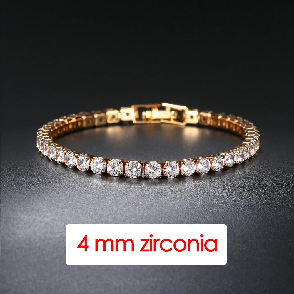 Hip Hop Iced Out 3/4/5mm Crystal Tennis Bracelet for Men.