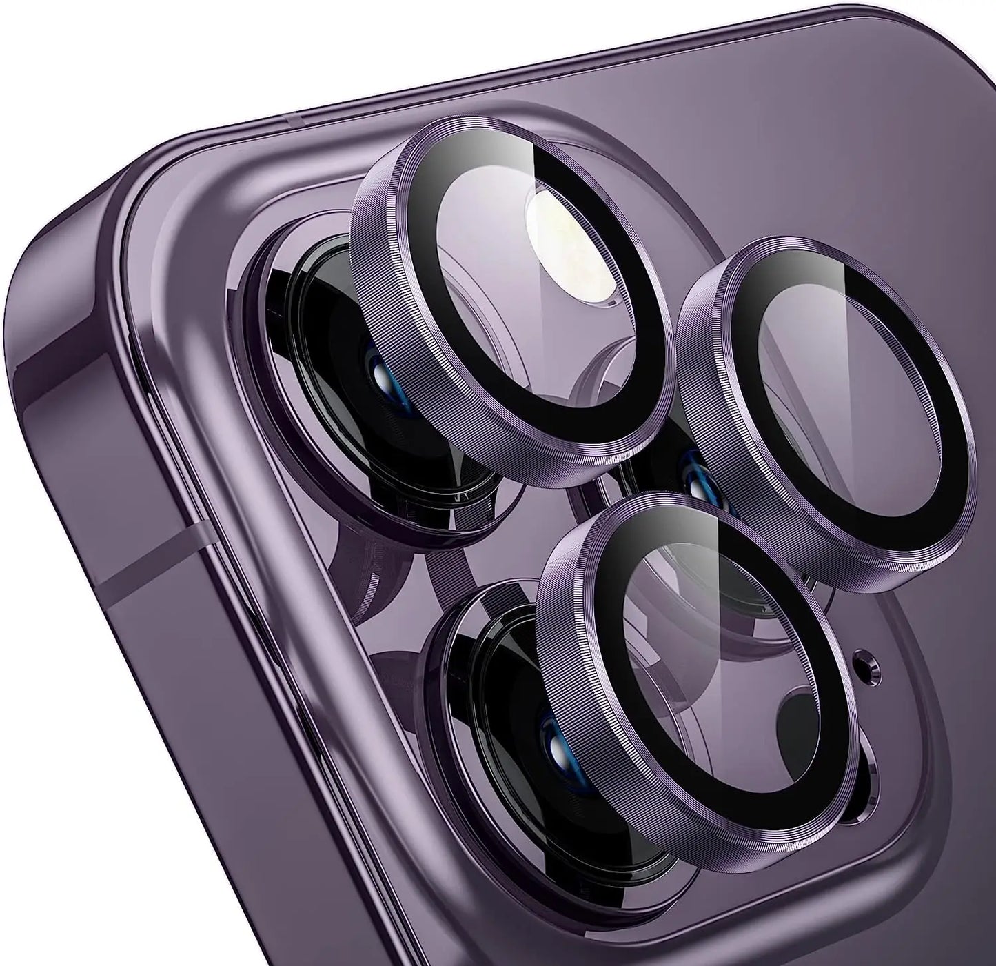 Titanium Gray Metal Tempered Glass Camera Lens Cover