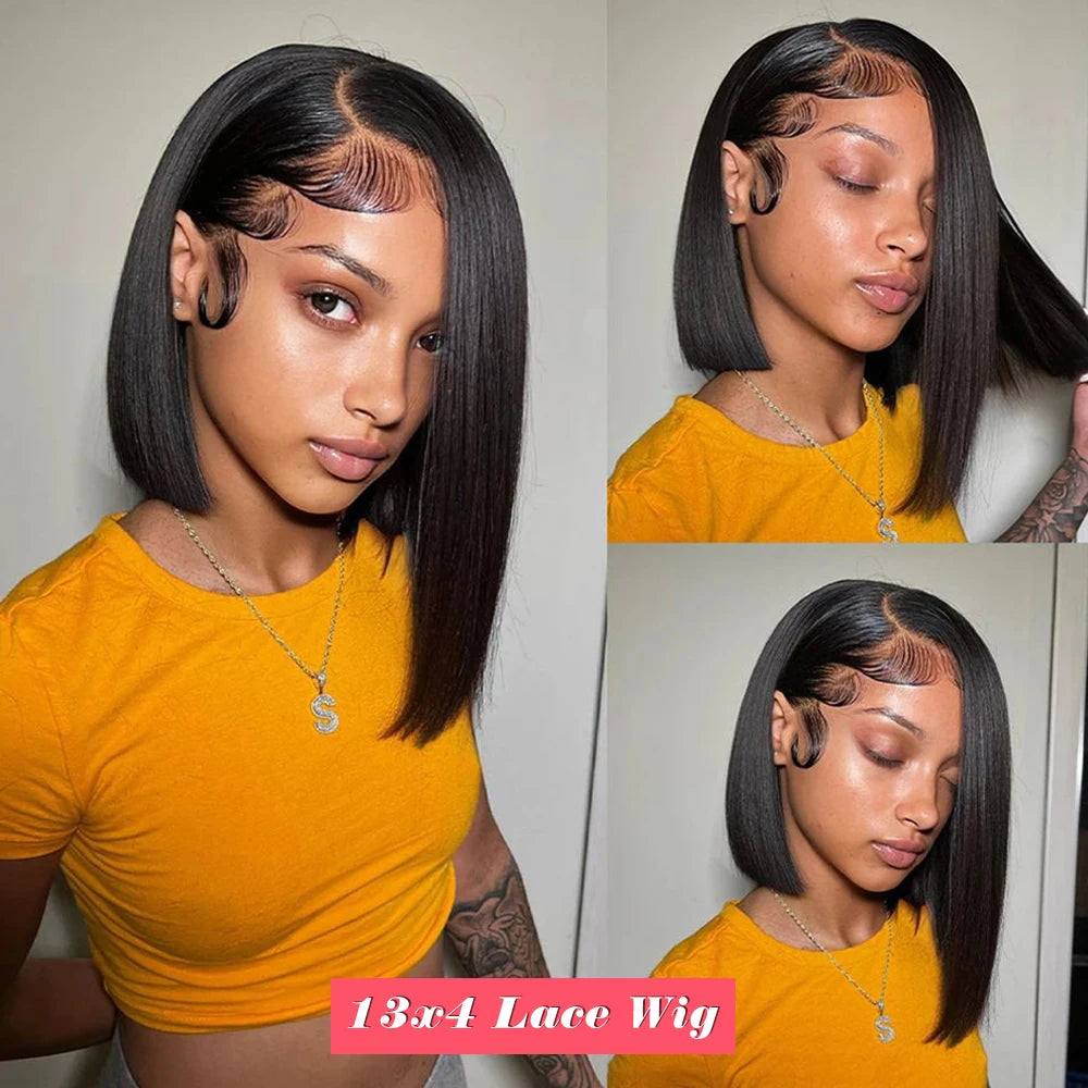 BOB Lace Front Wig Human Hair Straight. - BLAKESTORE-NG