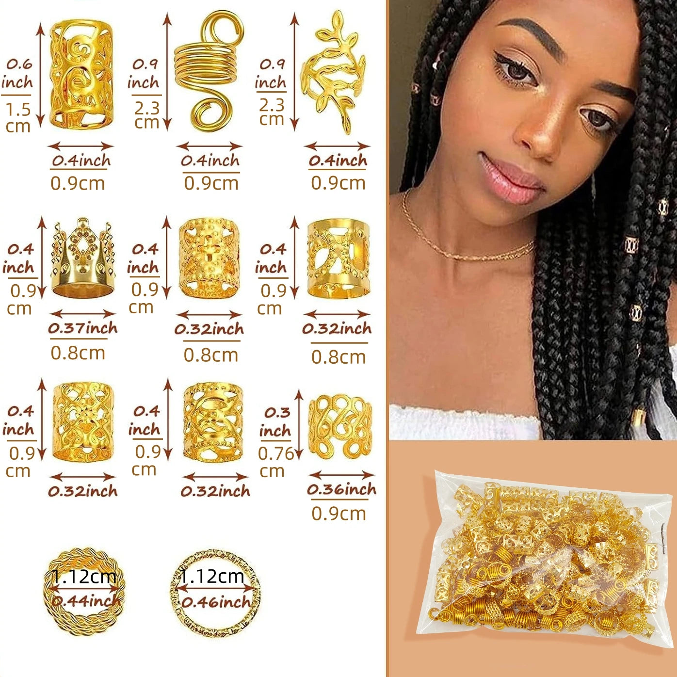 220pcs Dreadlock Hair Rings.