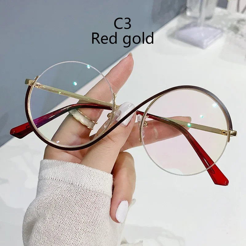 Semi-Rimless S Shape Glasses .
