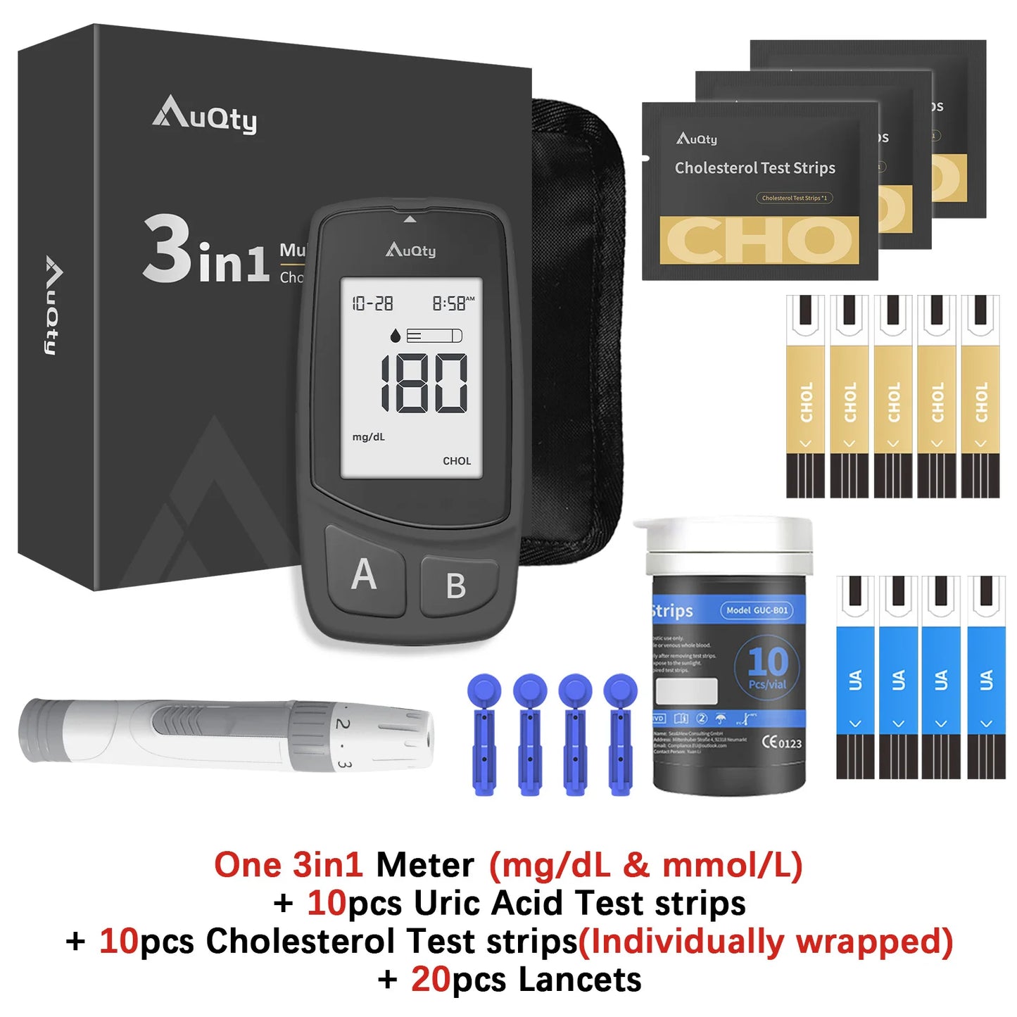 Blood Glucose-Cholesterol, Uric acid Monitor.