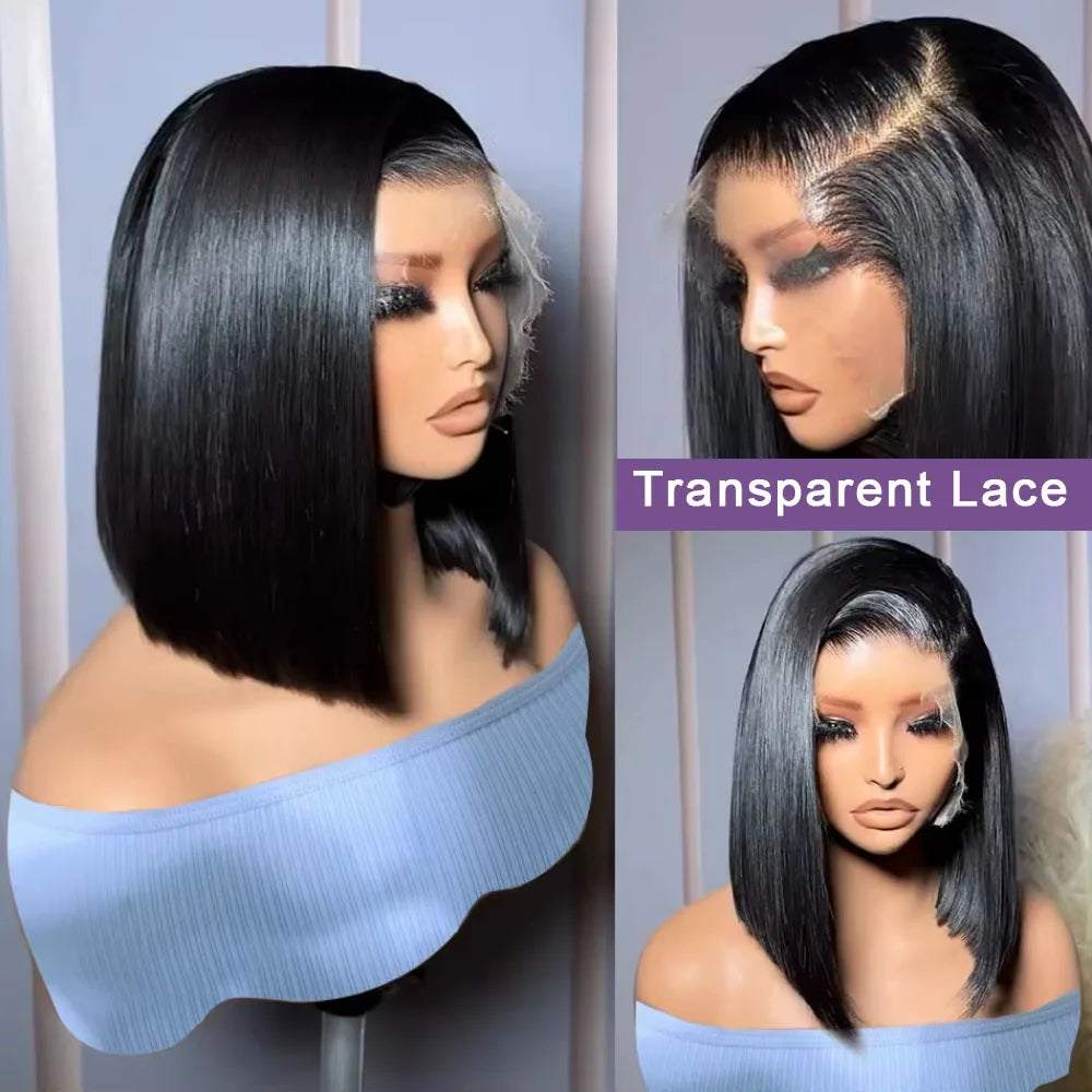 Bob Wig 13x4 HD Transparent Bone Straight Lace Frontal Wig.