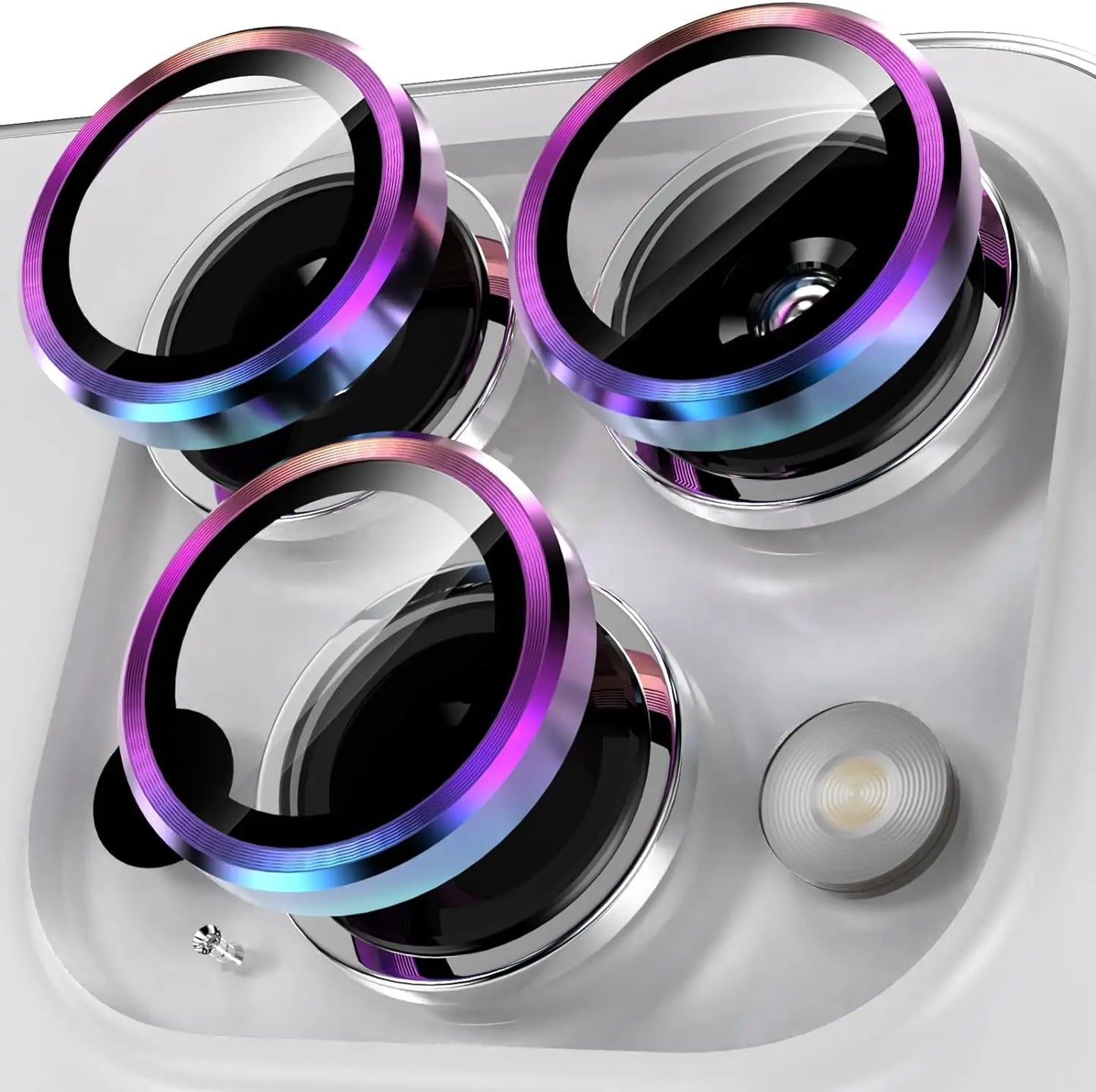 Titanium Gray Metal Tempered Glass Camera Lens Cover