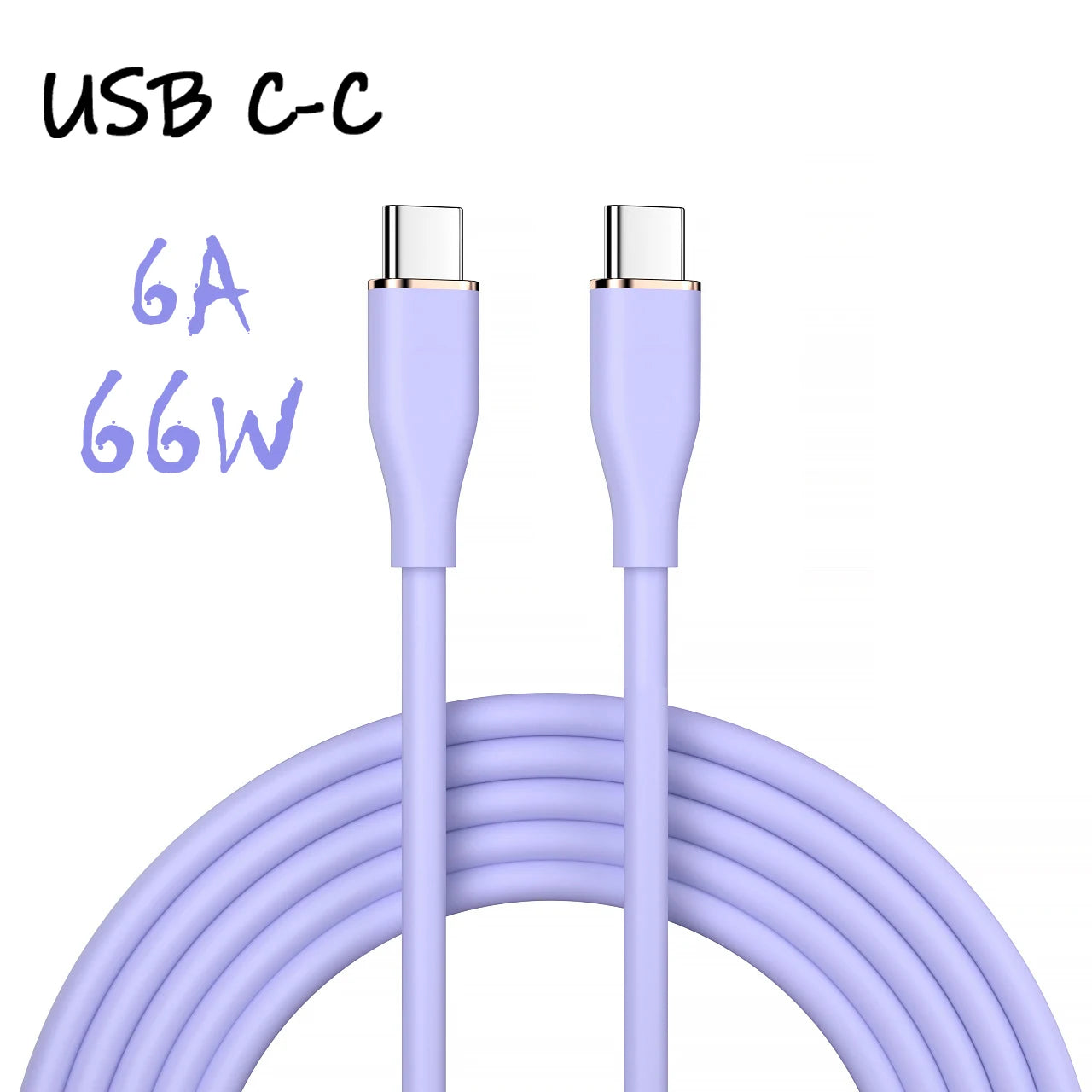 Liquid Silicon USB-Type C To C Fast Charging Cable 66W.