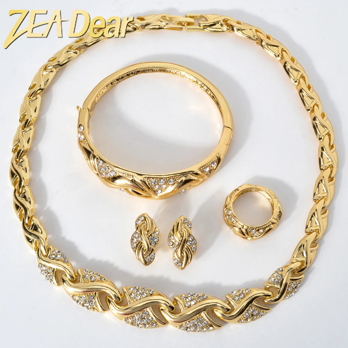 4 Pcs Jewelry Design Set. High Quality 18K Gold Plated. - BLAKESTORE-NG