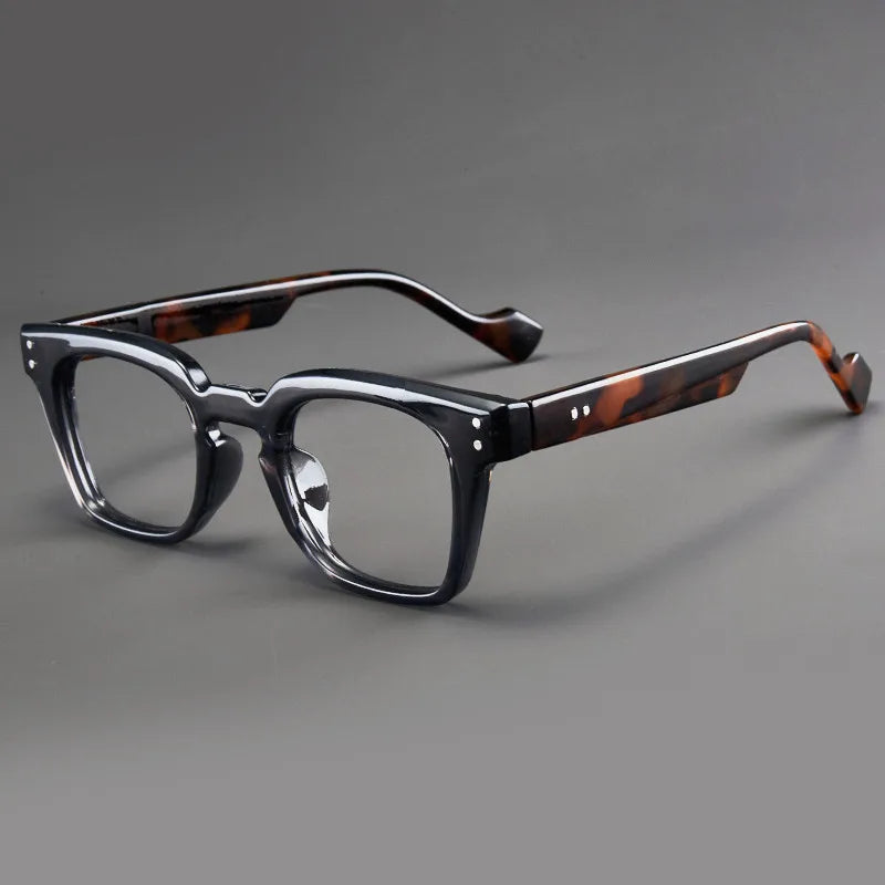 Unisex square frame reading glasses.
