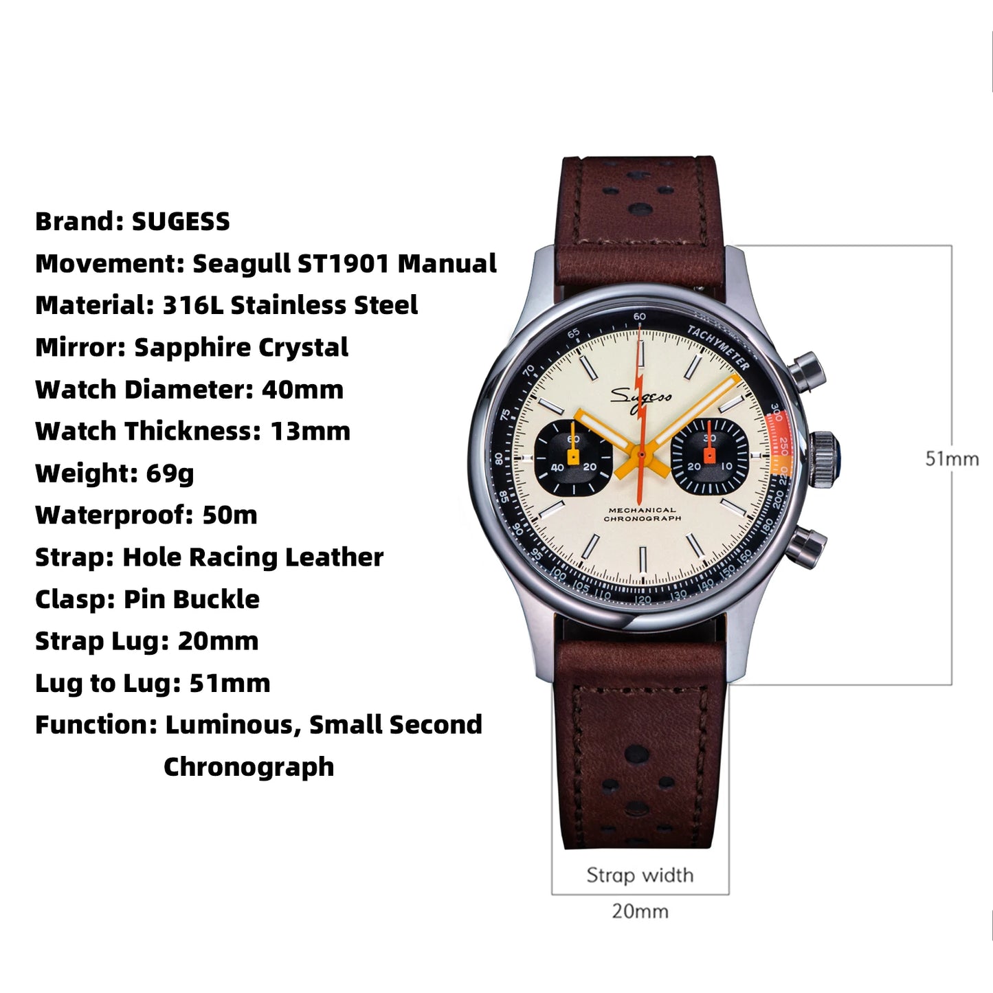 Pilot Mens Sapphire watch.