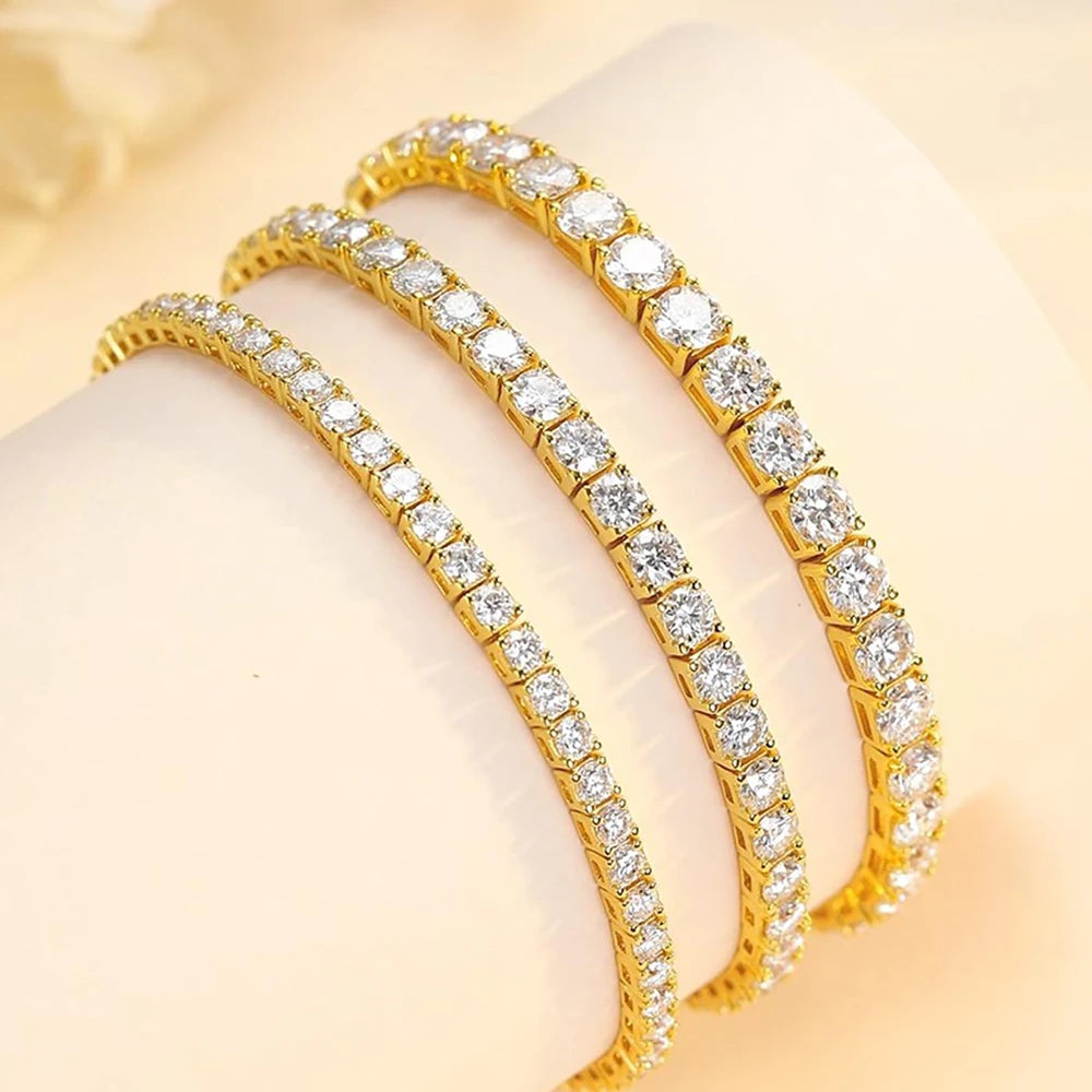 Dainty 925 Sterling Silver Moissanite Tennis Bracelet.