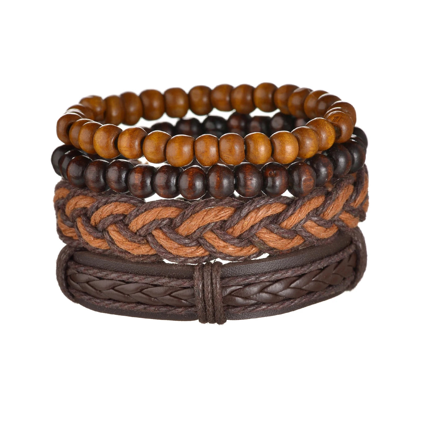 Multilayer Black Leather Jewelry Charm. Bracelets & Bangles for Men. - BLAKESTORE-NG